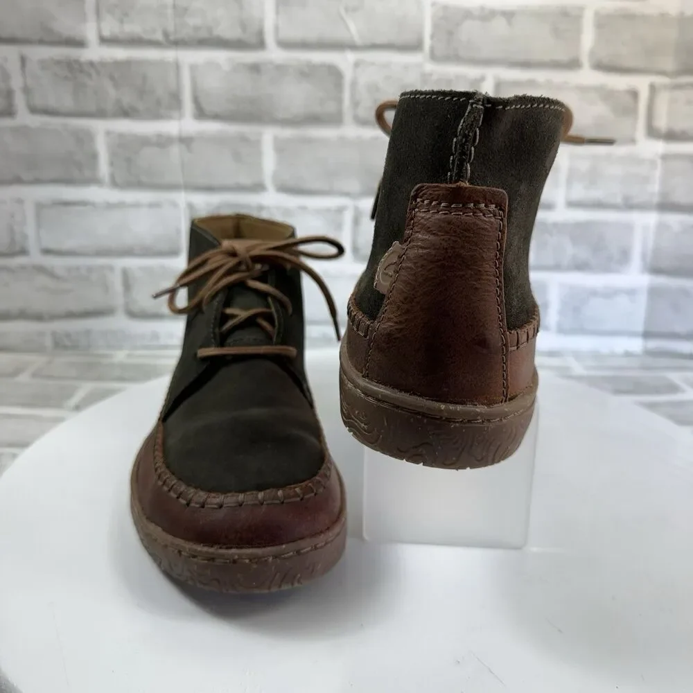Clarks Men's Size 10.5 Hodson Mid Green and Brown Leather Boots